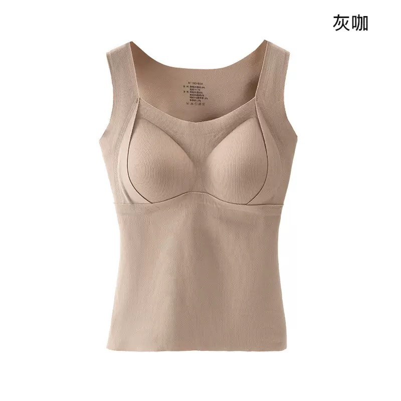 6636 otoño y invierno chaleco de terciopelo sin marcas de calentamiento para mujeres fijas integradas de terciopelo grueso base calentamiento ropa interior para mujeres image 10