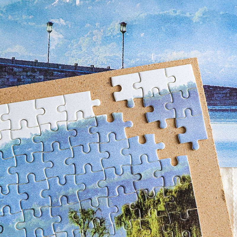 Mu Ran Puzzle Viajero del mundo Atracciones famosas Ilustración original Estudiante Diy Puzzle Marco de fotos de escritorio Decoración