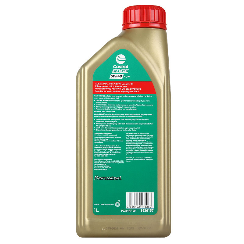 Suitable for Castrol Engine Oil 5W-40 Other L Imported Extreme Protection Fully Synthetic Engine Oil Volkswagen Audi Bmw Full