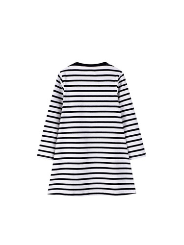 Girls 'dress autumn and winter new European and American middle and large children's striped long-sleeved casual round neck princess dress, children's wear