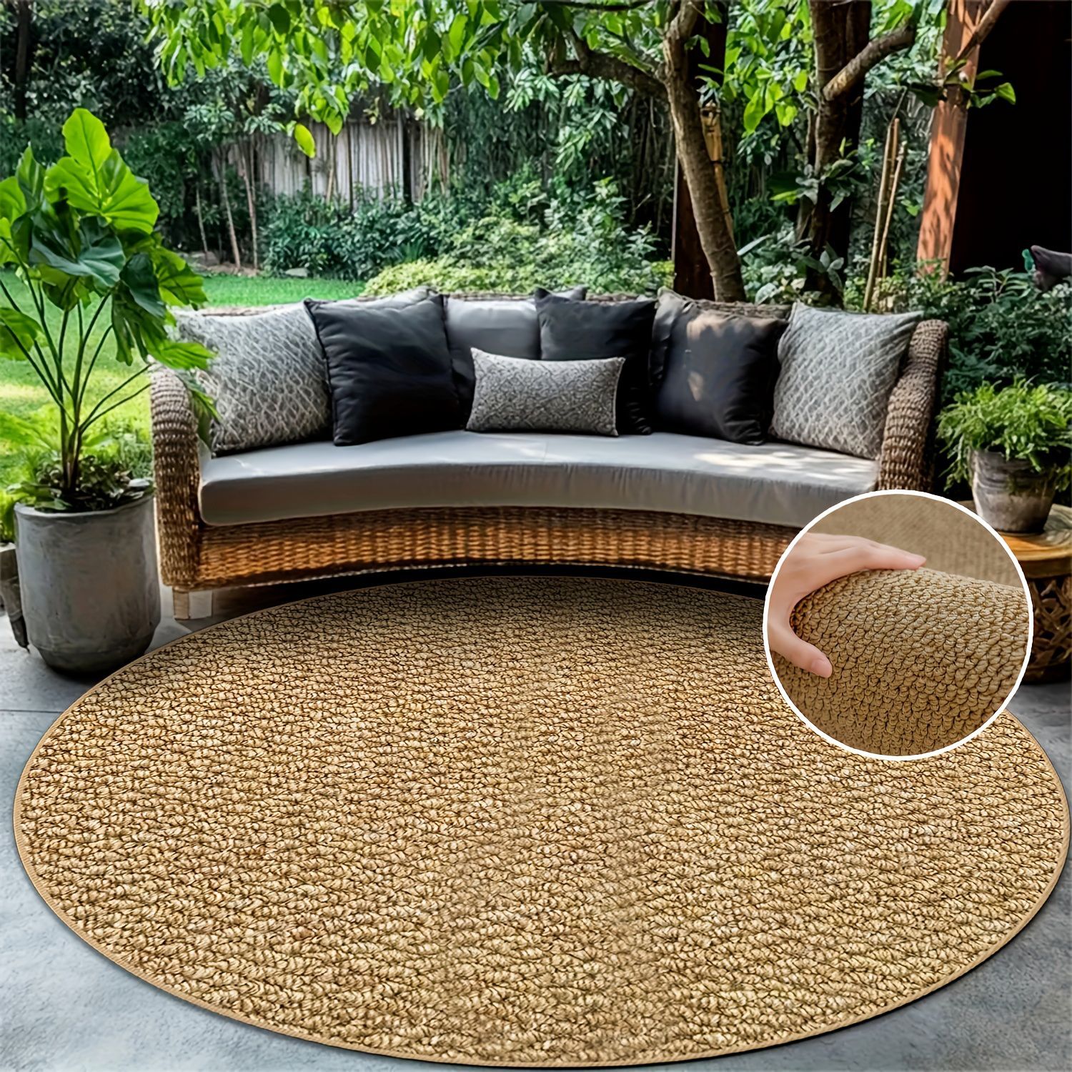 Summer minimalistic carpet for camping for living room