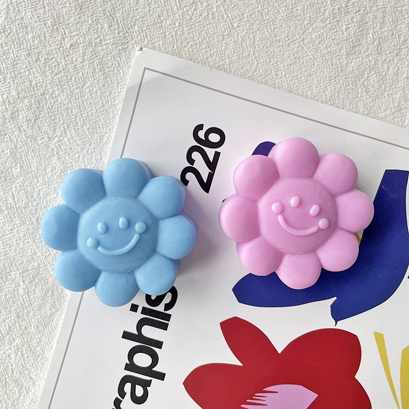 Jiahuimei nuevo estilo lindo aromaterapia vela yeso molde de silicona cara sonriente flor vela molde de silicona