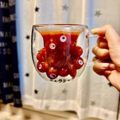 创意双层玻璃杯日本大阪世博会脉脉杯高颜值小众透明隔热咖啡杯