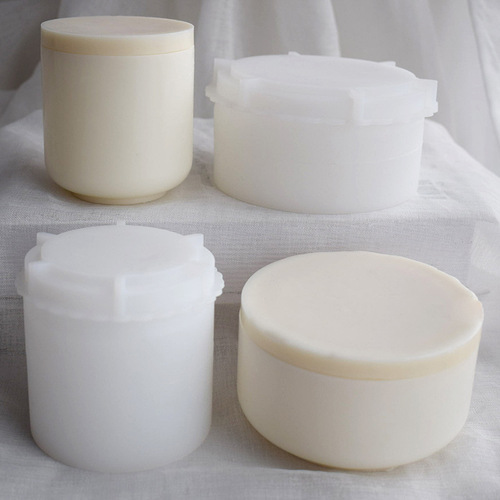 Round covered storage box silicone mold diy crystal drop glue pen holder plaster mirror resin candle cup grinding tool