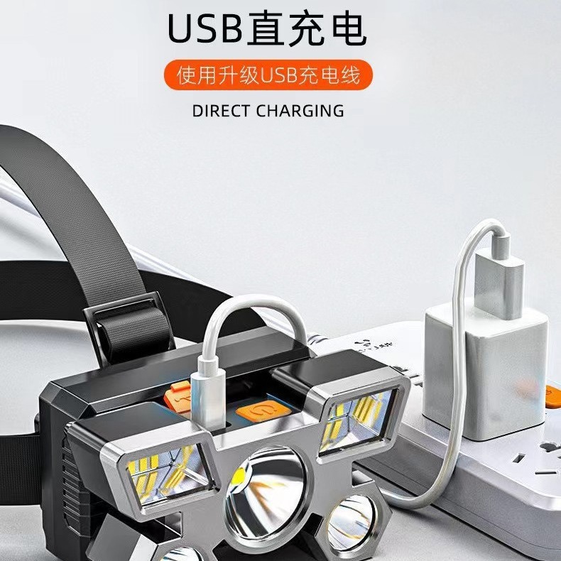 Lámpara de pesca nocturna al aire libre Lámpara de pesca especial de alta luz Lámpara de pesca de larga duración Lámpara de mina de carga de litio doble