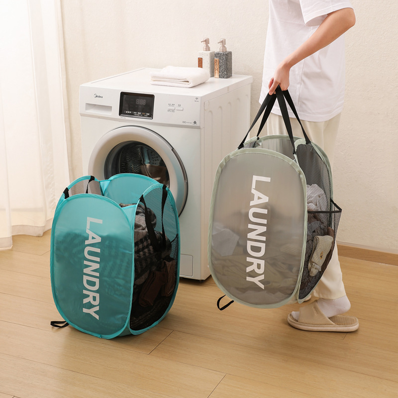 Large Dirty Clothes Basket Household Foldableable Storage Basket Bathroom Bathroom Laundry Clothes Blue Dirty Clothes Storage Basket