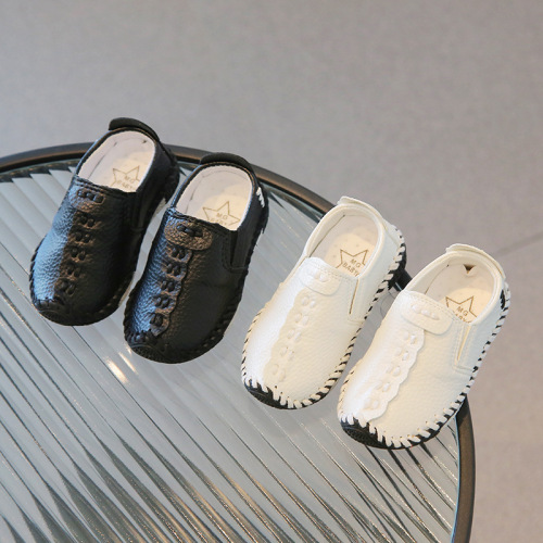 spring new student bean shoes baby single shoes medium and large children's leather shoes boys and girls soft bottom student casual shoes