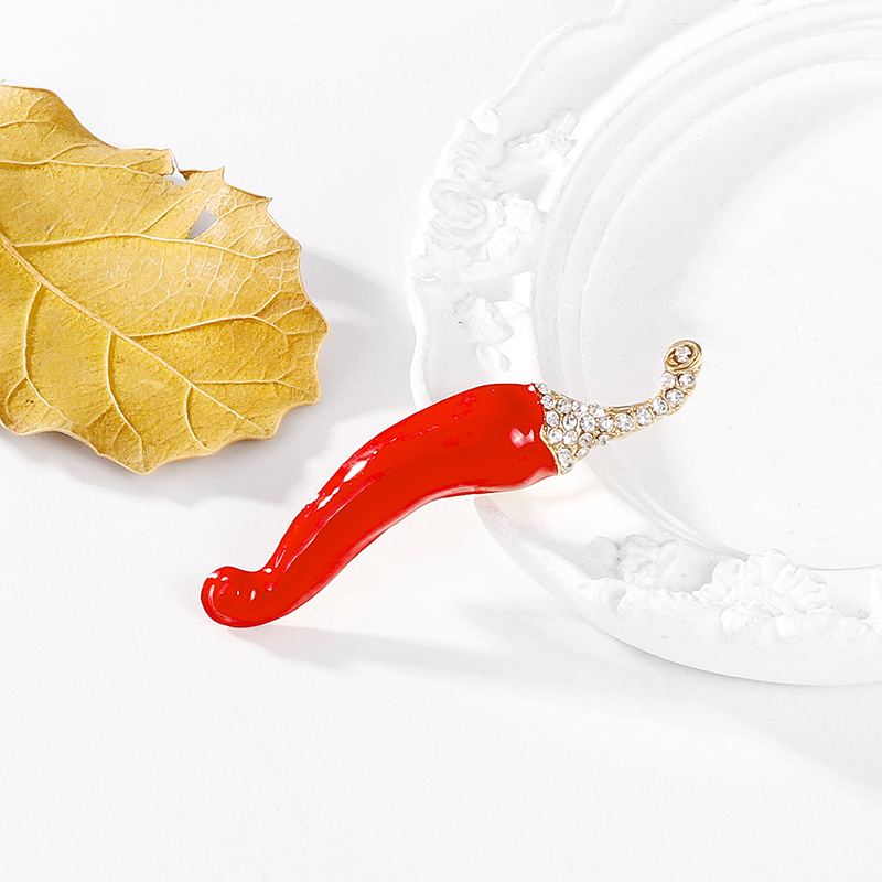 Simple Style Classic Style Pin Chili Zinc Alloy Enamel Unisex Brooches display picture 5