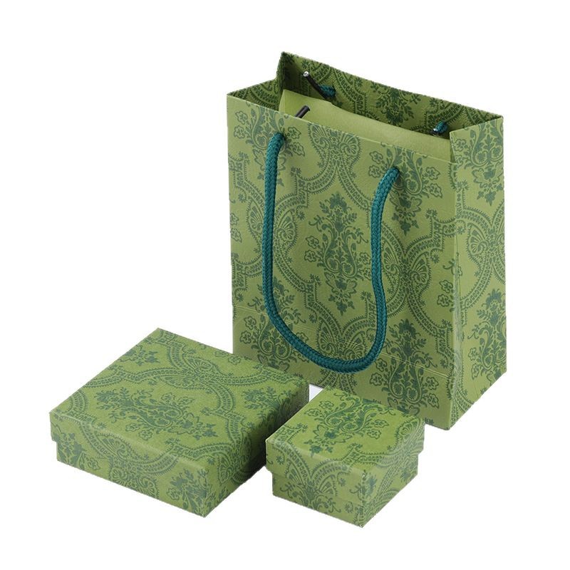 Spot Green Tiandi Cubierta Caja de joyería retro Caja de embalaje Caja de anillo Collar Caja de pendientes Caja de joyería