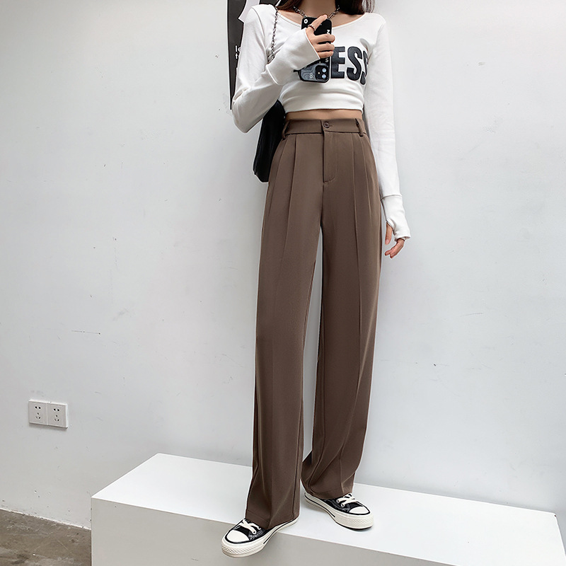 Real shot wide-leg pants women's pants a...