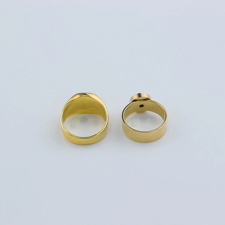 New atmosphere Simple style Temperament Personalized Diamond Patterns Stainless Steel Flat Ring Ring Middle Smart