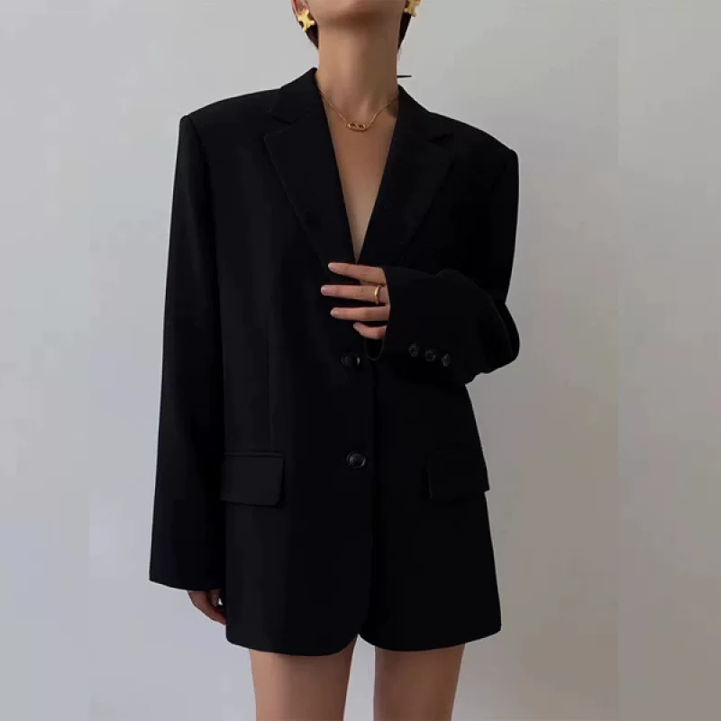 Autumn retro classic suit jacket for leisure, Korean style, fitted