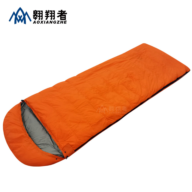 아오샹저(Ao Xiang Zhe) 탈부착 가능한 플리스 안감이 있는 화이트 덕다운 오렌지색 방화용 봉투형 다운 침낭 캠핑 야외용