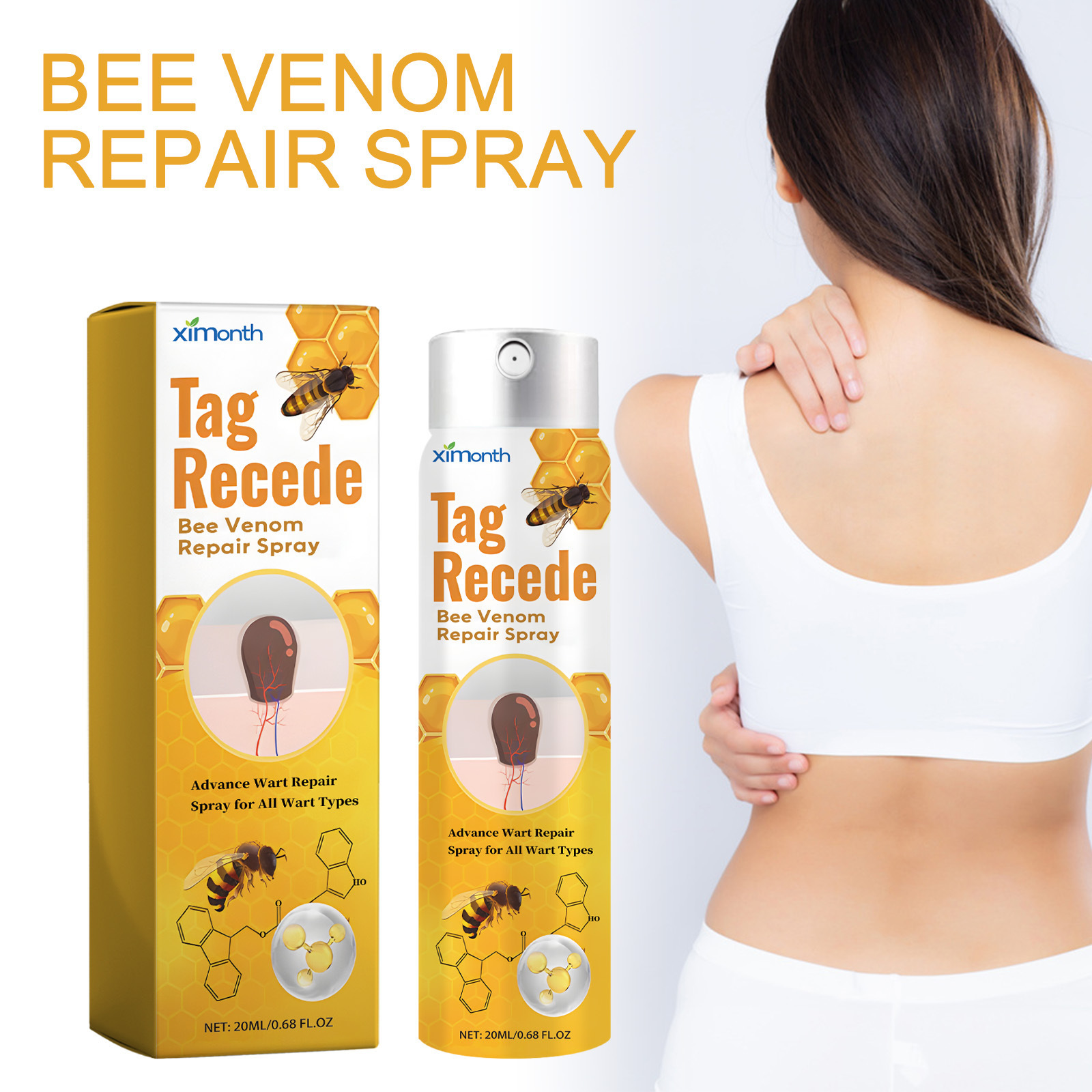 XIMONTH bee venom wart-killing care spray