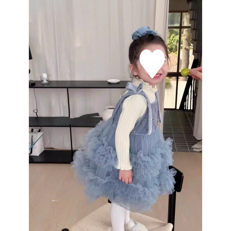 블루 스커트/벨벳 별도 스커트