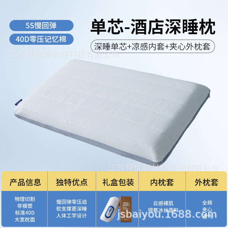 低反発枕芯、アトゥールと同じスタイルのディープスリープ枕Pro2、低反発低反発枕、頸椎保護三芯ネックピロー|undefined