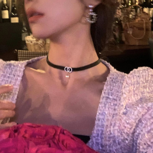 Pure desire letter CDchoker necklace female niche design sense advanced clavicle chain necklace temperament collar neck strap