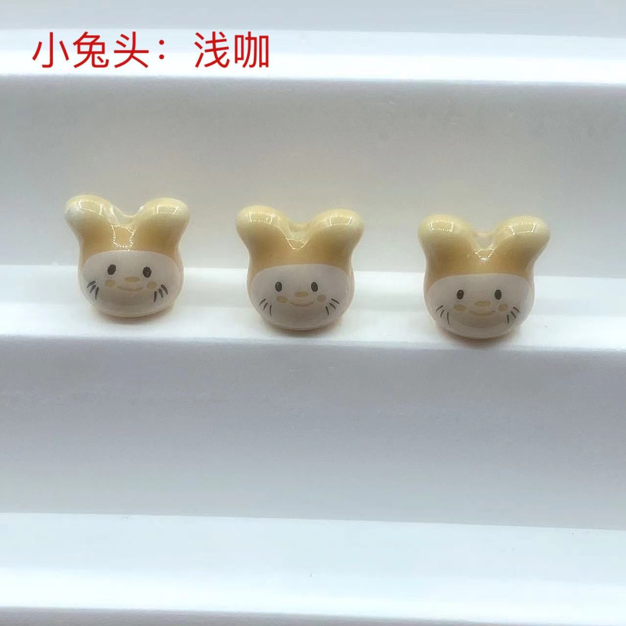 ウサギの頭セラミックカラフルなかわいいウサギセラミックビーズルースビーズ手作り diy アクセサリーネックレスブレスレットジュエリー