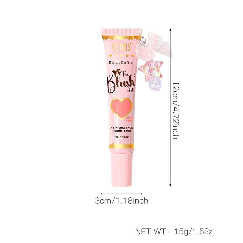 USHAS spot hot sale 6 colores manguera líquida colgante de ojos rojos sombra de ojos labios mejillas de doble uso reparador natural UBL002