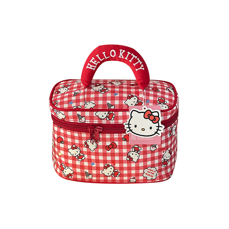 Sanrio edición completa HelloKitty bolsa de maquillaje para mujeres, gran capacidad, alta belleza, bolsa de maquillaje portátil de viaje