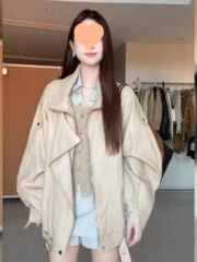 2025秋冬新款美式辣妹气质宽松皮衣外套女装小众休闲百搭夹克上衣