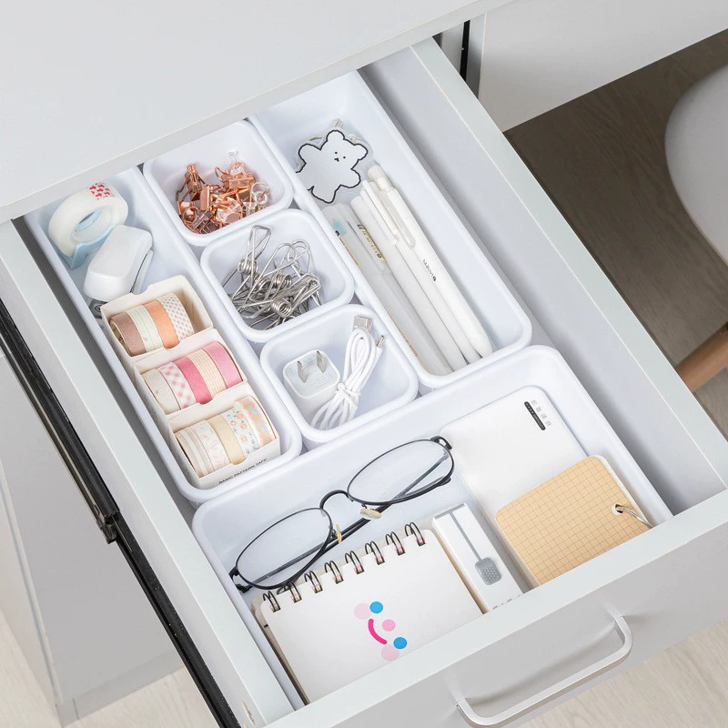 INS wind plastic debris stitching box Student office drawer group combination creative trumpet grid storage box