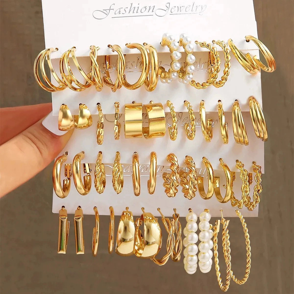 Металлические квадратные ретро серьги с жемчугом, для импорта