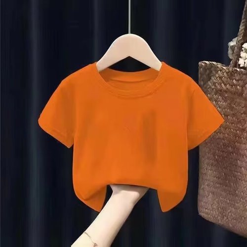 Pure Color Children's T-Shirt Primary School Graduation Class Uniform Kindergarten Parent-Child Sports Meeting Short-Sleeved Activity Uniform Printed with Logo