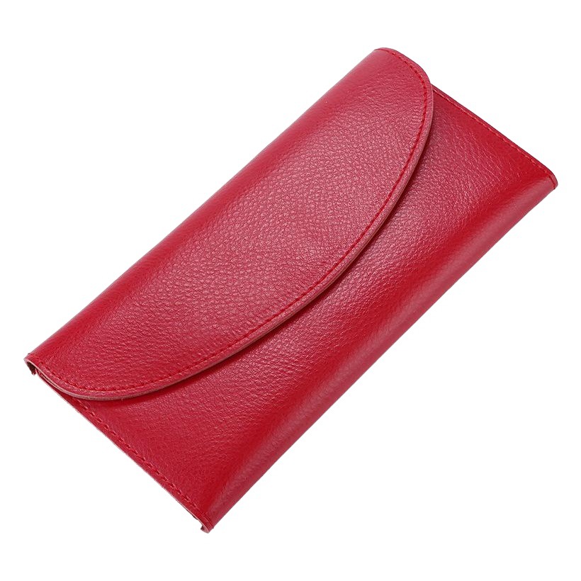 Piel de vaca genuina simple cartera de las mujeres de Moda funcional cartera larga embrague QB-02