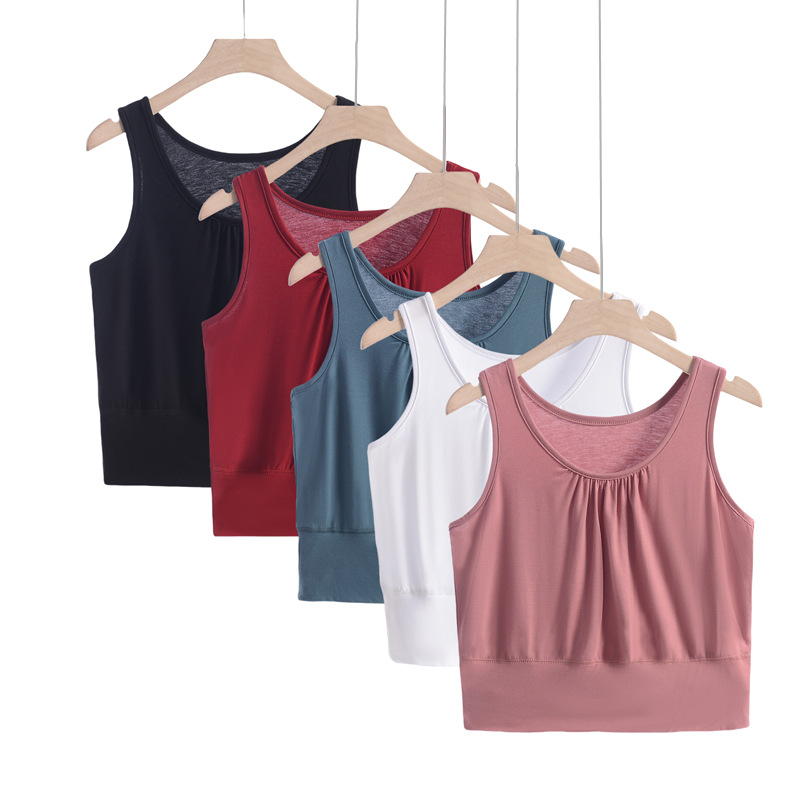 Modal Short Vest-Style Tube Top for Women, Suitable for Middle-Aged and Elderly Mothers, Plus-Size Wide-Waist Base Shirt