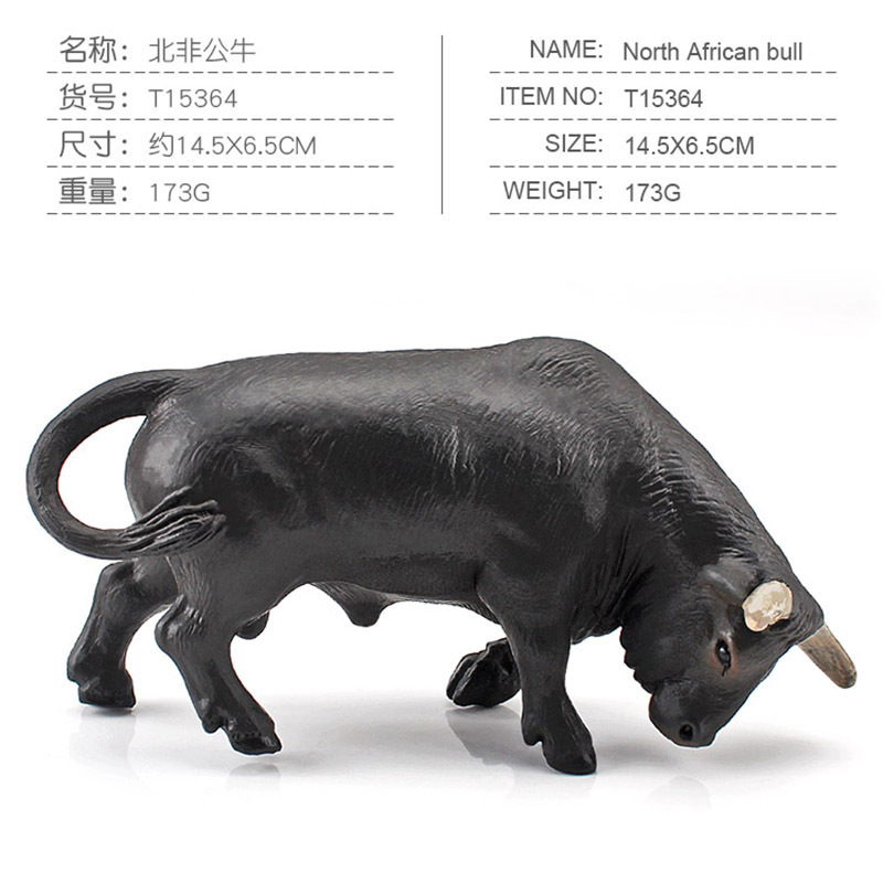 Modelo realista de toro negro, toro marrón suizo, toro norte-africano, gnomo, para decoración de dioramas de granja, transfronterizo Amazon.