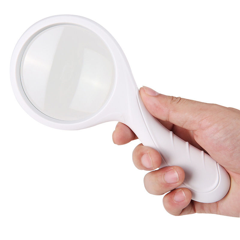 9字型弯柄手持3倍老人阅读维修100mm高倍塑料框架玻璃放大镜88008