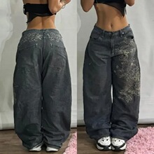 I 18835 Men's Loose Embroidered Jeans ���ɴ���ţ�п� ��