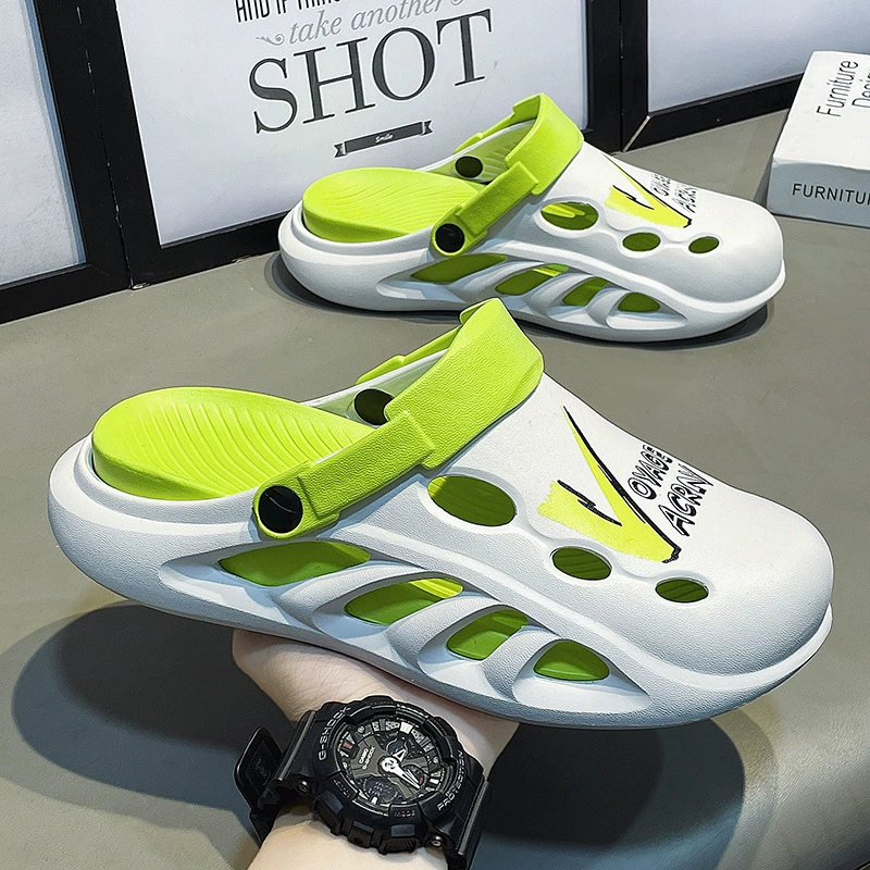 Летние мужские тапочки, нескользящие сабо, сандалии двойного назначения для спорта и отдыха, пляжные сандалии с носком.