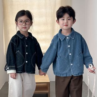 Children's Denim Jacket Boys Autumn Korean Style Denim Jacket Baby Tops 2025 New Spring and Autum Girls Jacket