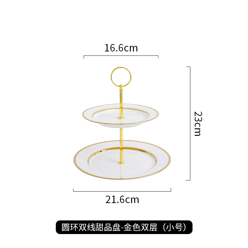 Plato de fruta de tres capas mesa de café de la sala de estar hogar plato de caramelo Pantalla de recepción merienda plato de postre de té de la tarde plato de postre