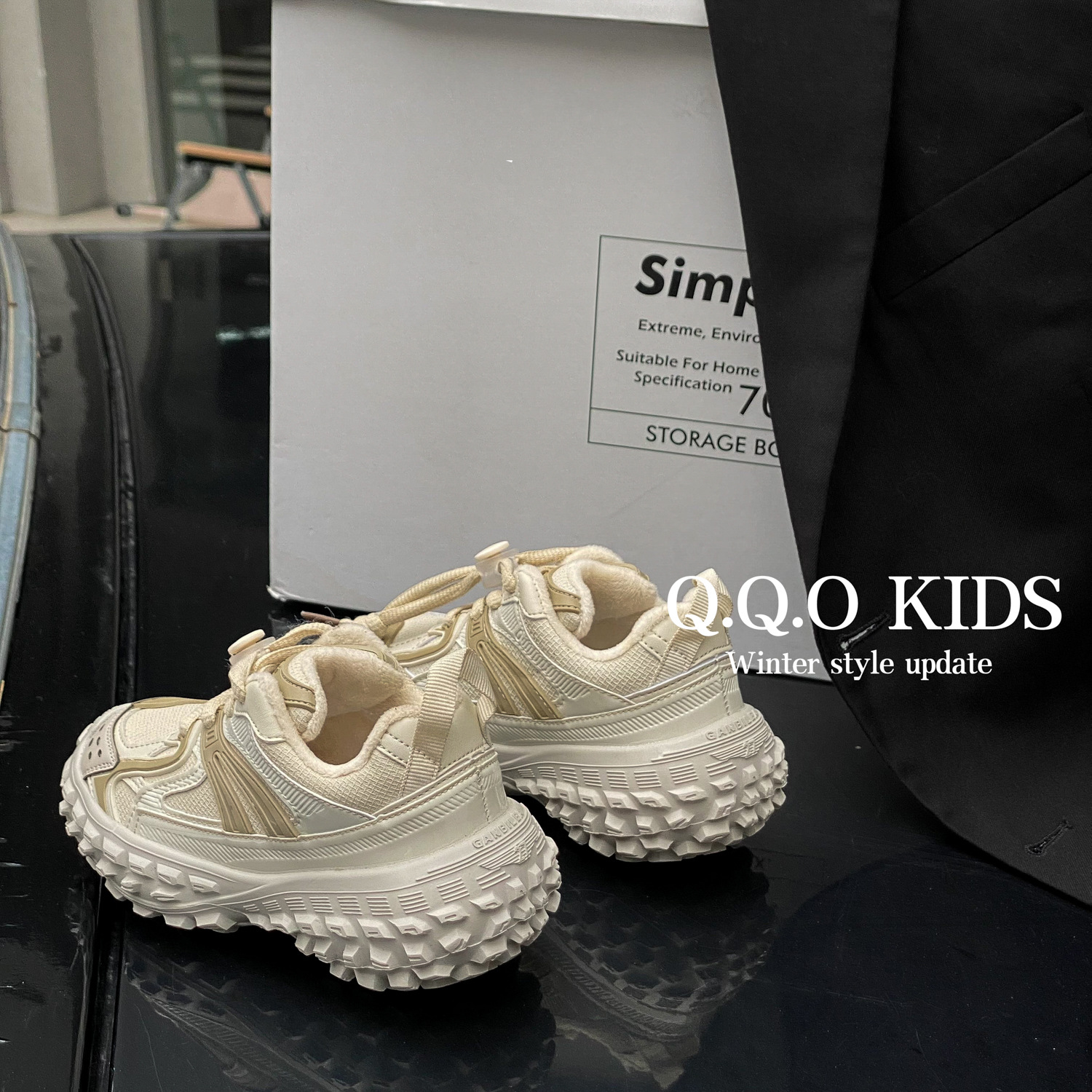 QQO Kinderschoenen 2023 Herfst Nieuwe Jongens Mode Tucker Tire Schoenen Antislip Sportschoenen Meisjes Papa schoenen_voghion.com