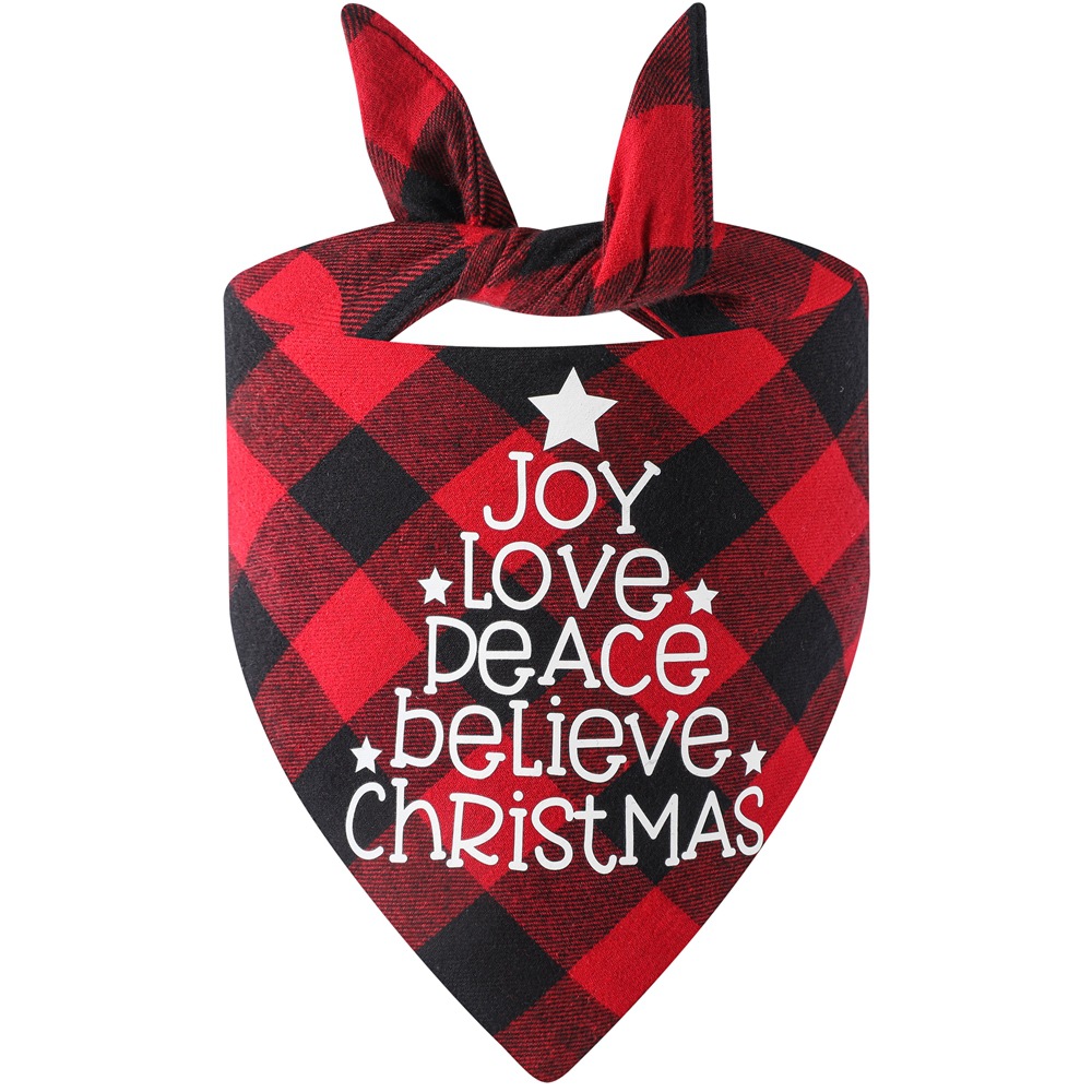 Los fabricantes nuevos transfronterizos de algodón a cuadros toalla triangular perro Toalla de saliva