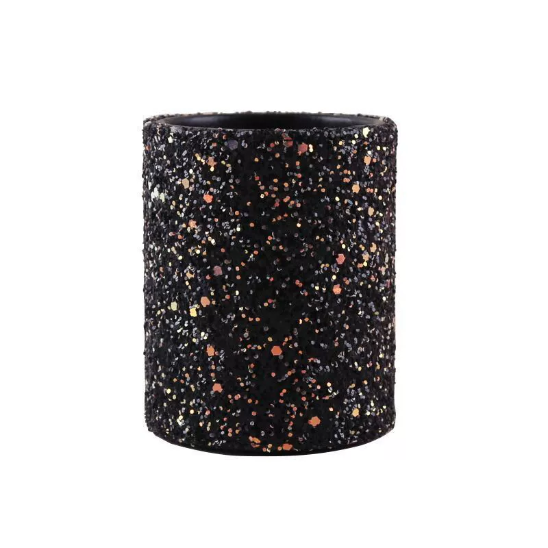 Makeup Brush Storage Cup, Sequin Exterior, Compact Cosmetic Organizer, 80 g