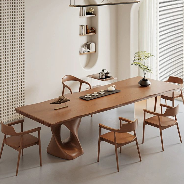 Чайный столик из цельного дерева в стиле ваби-саби, акриловый подвесной чайный столик и стулья, простой набор чайных столиков для домашнего офиса с большой доской