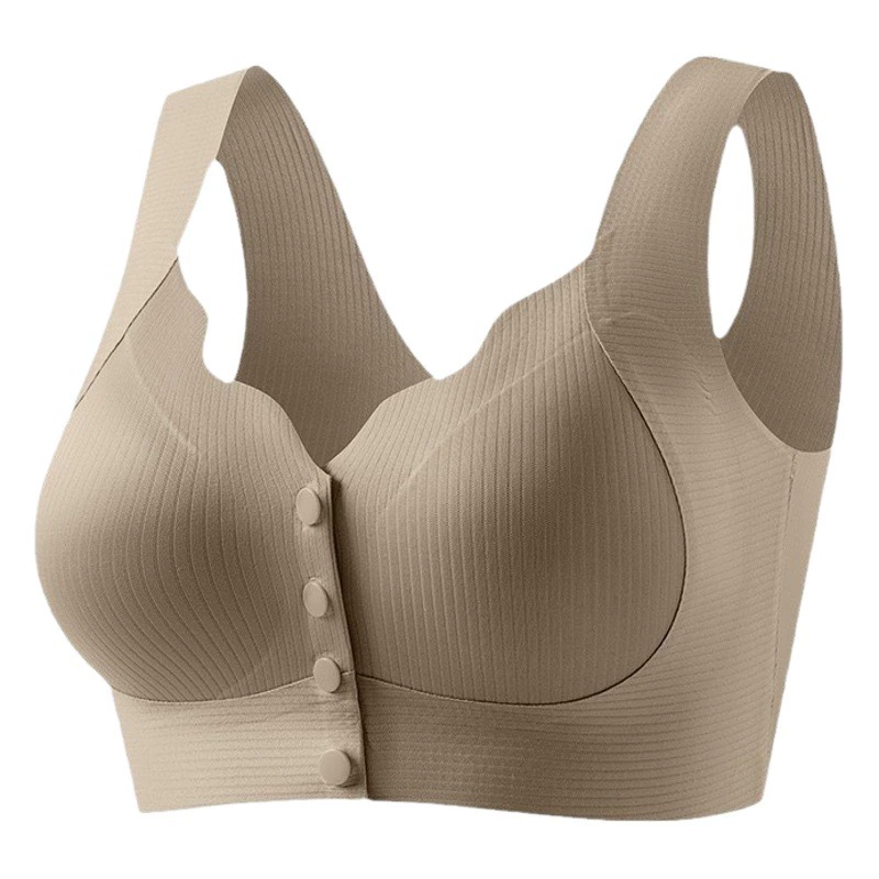 Весенне-летнее бесшовное нижнее белье с подъемной пряжкой спереди, большие размеры, тонкий бюстгальтер с пуш-ап и маленькой грудью, против провисания, сокращающий грудь