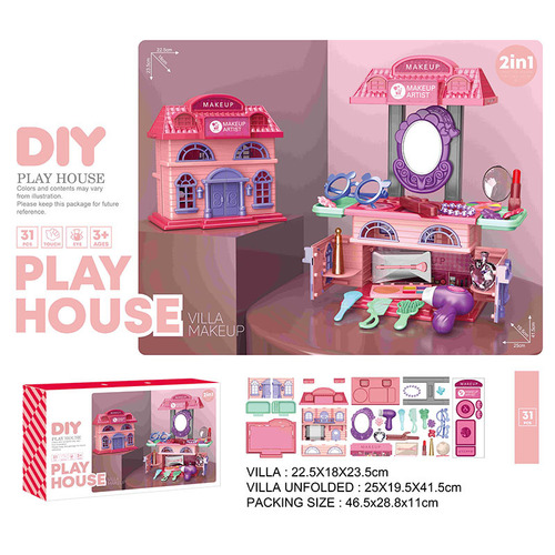 Cross-border children's simulation tableware tools makeup medical tools house set castle villa house play house pet toys