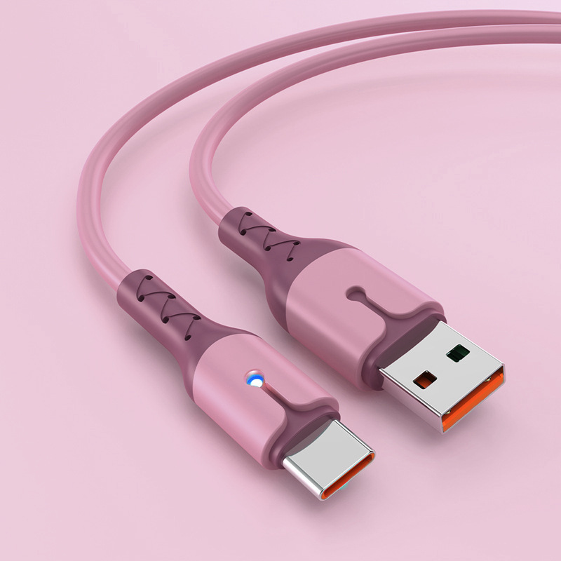 Huawei Honor Apple 携帯電話に適したライト付きスポット液体ソフト接着剤データケーブル 6A 拡張 USB 高速充電ケーブル|undefined