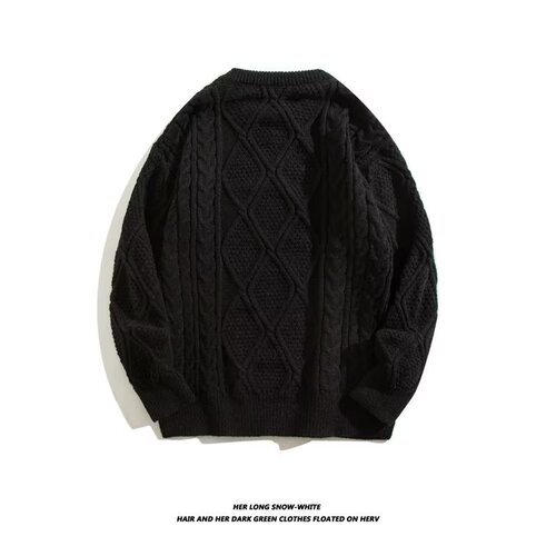 New Autumn/Winter Loose Warm Knit Sweaters for Men and Women, Couples, Cable Knit, Japanese Style, Trendy and Slouchy Linen Clothing