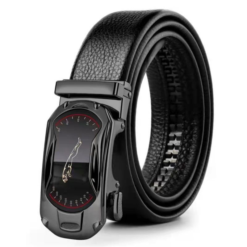 cinturón de hombre cinturón de abrazadera automática de cuero anti-desgaste estilo clásico letras versátiles tendencia ocio simple transfronterizo
