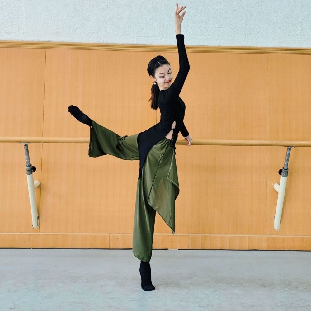 T5J Modern Dance Practice Clothes Long Dance Clothes Women's Slim Yoga Tops Classroom Basic Training Clothes Performance Clothes Classical