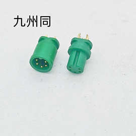电瓶车插头M6-5芯接线端子防水连接器全包线束镀金铜针