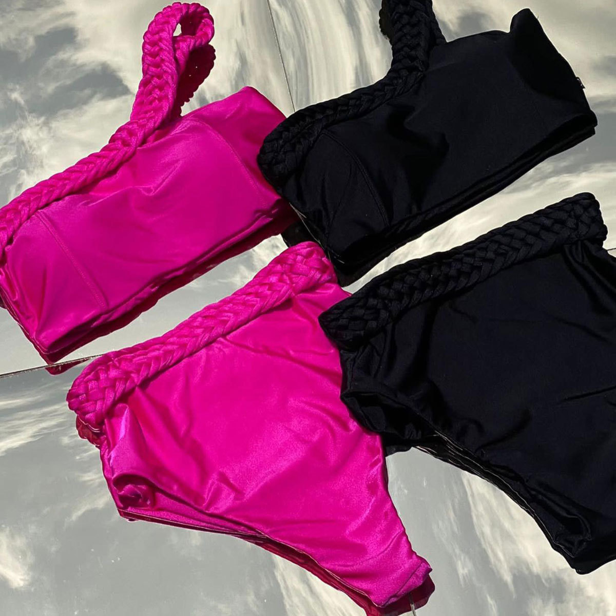 210g Weight Sexy Feel Of Sensation High Waist Panties Waist Briefs Panties Style Bra&Panty Set Bra Category Polyester Fabric Type 2 Pieces Set Quantity Swimming Pool, Beach Occasion Solid Color Pattern Full Coverage Bra Cup Women's Gender Women's Solid Color 2 Pieces Set Bikinis Swimwear 5