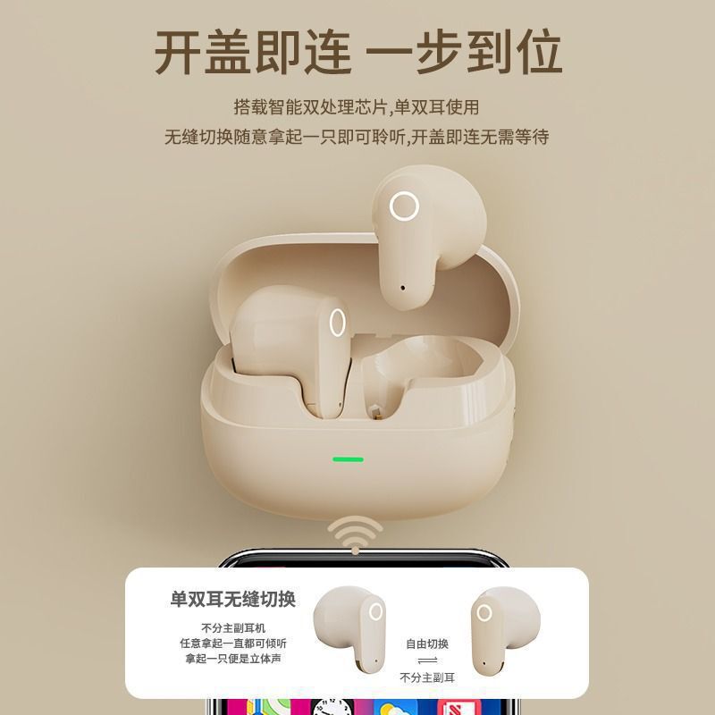 2025新型bluetoothイヤホン無線ノイズ低減超長航続ミニ短柄メッキ半入耳式高音質|undefined