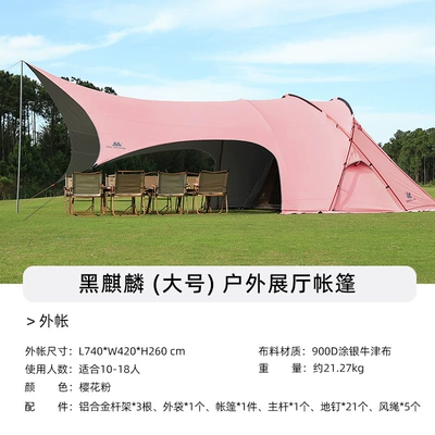 Exhibition Hall Camping Canopy – Avtomobil dam çadırları - large-size-900d10000mm-silver-coated-cherry-blossom-pink-4-18-people
